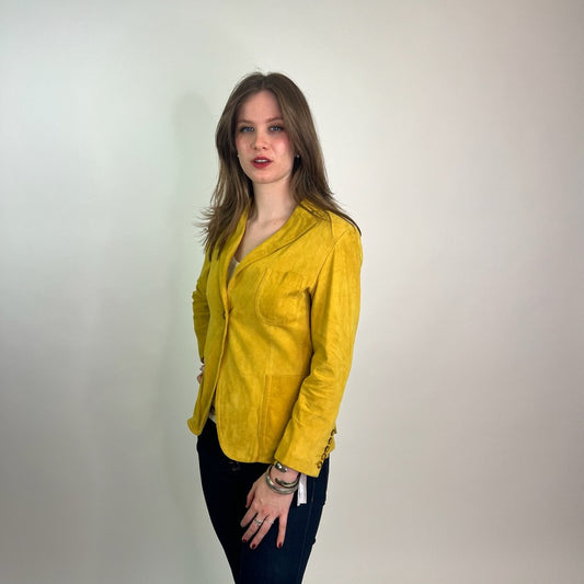 BULLY Giacca scamosciata giallo ocra