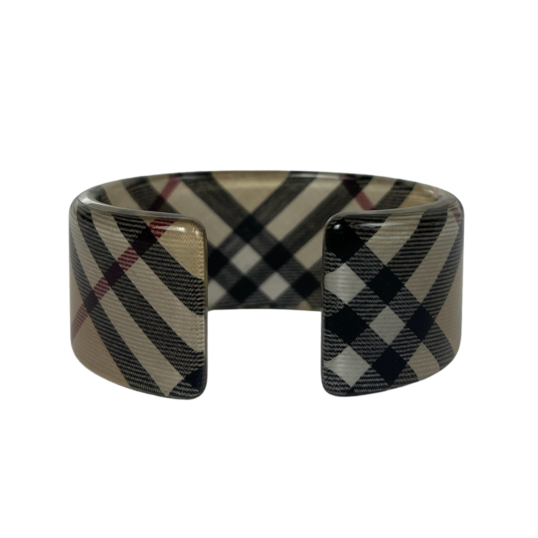 BURBERRY Bracciale manchette in plexiglass stampa check
