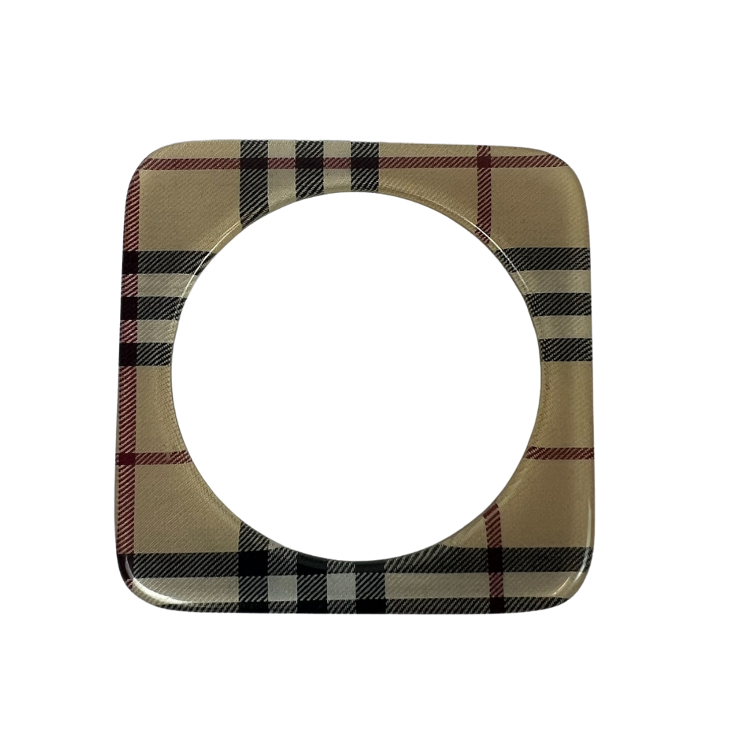 BURBERRY Bracciale quadrato in plexiglass con check classico