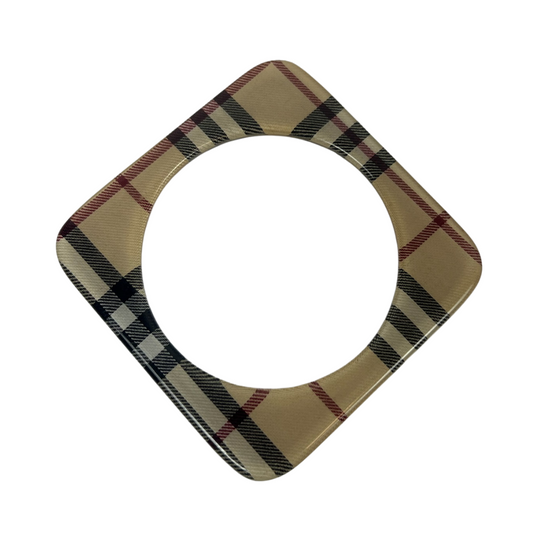 BURBERRY Bracciale quadrato in plexiglass con check classico