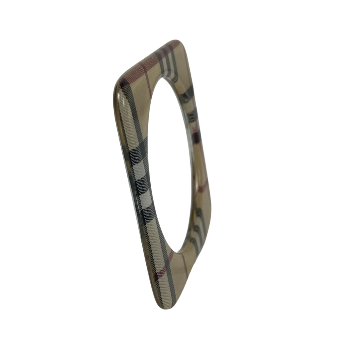 BURBERRY Bracciale quadrato in plexiglass con check classico