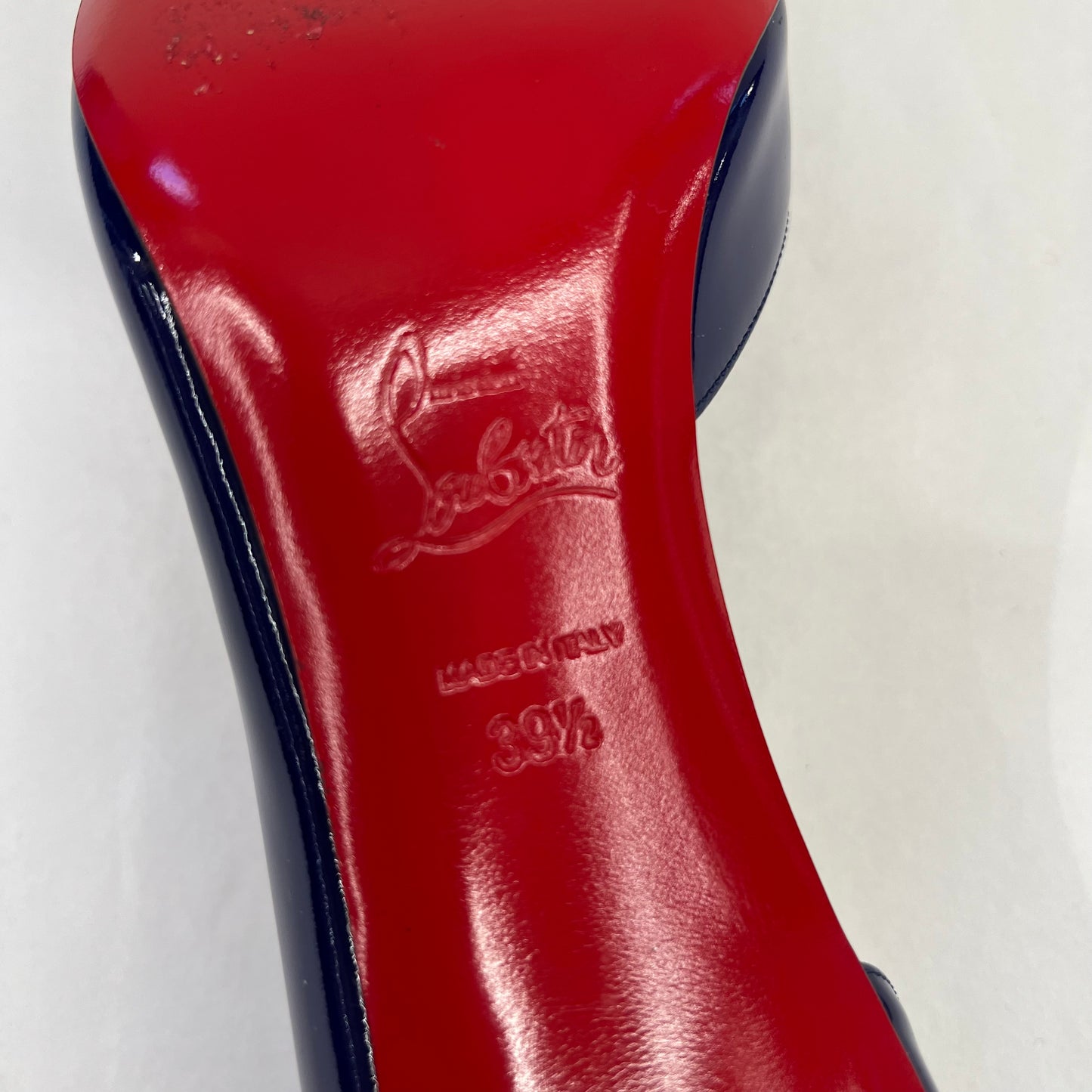 C. LOUBOUTIN Scarpa décolleté vernice bluette viola "Iriza"