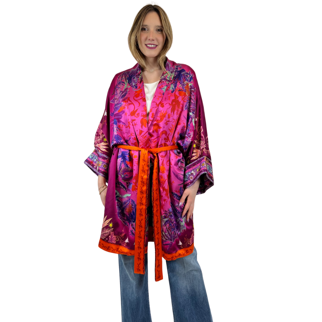 CAMILLA Kimono fantasia fucsia