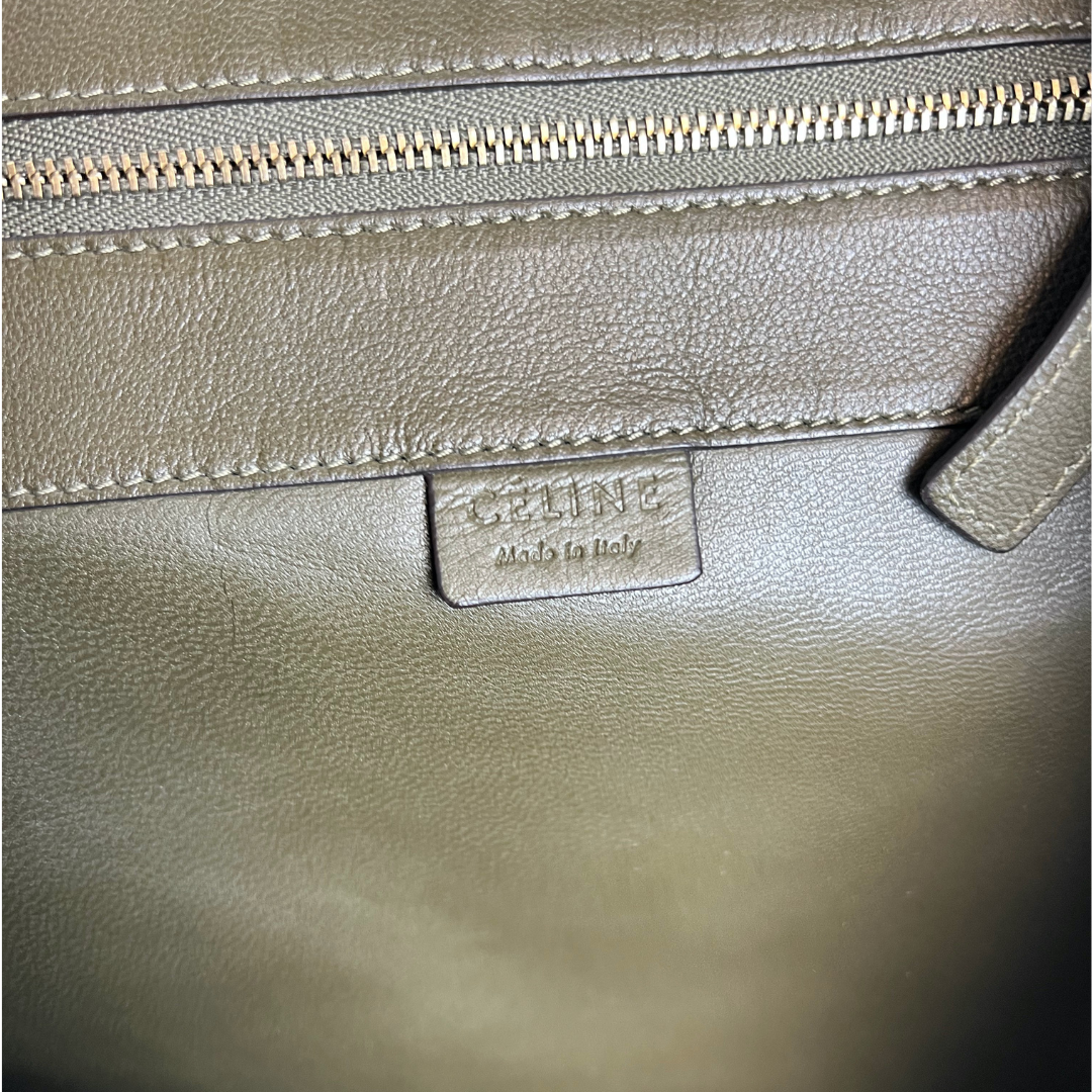 CELINE Borsa shopping in pelle nappa verde