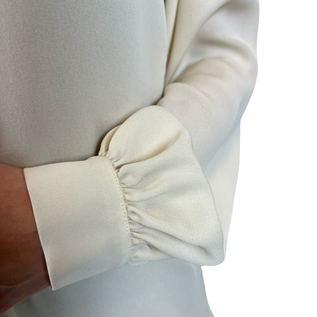 CHANEL Casacca lunga in seta color panna