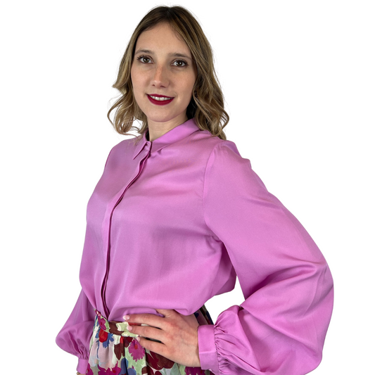 CHARLOTTE SPARRE Camicia in seta rosa barbie