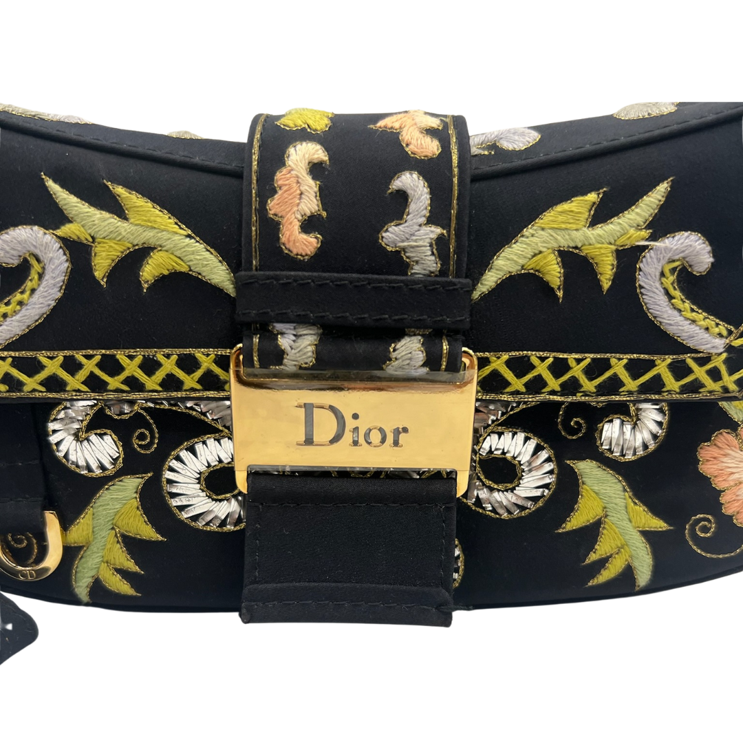 CHRISTIAN DIOR Borsa pochette ricamata a fiori