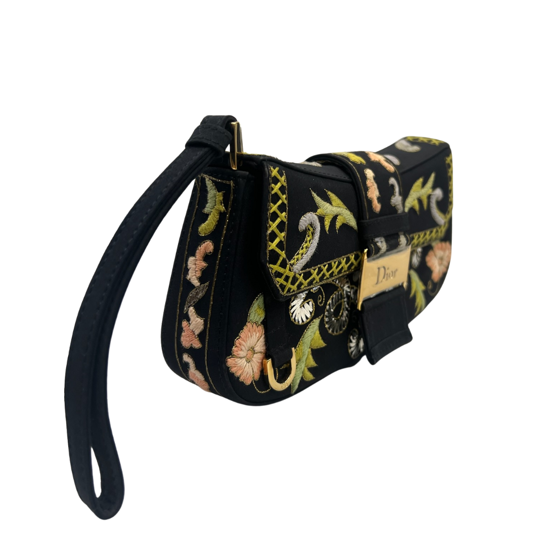 CHRISTIAN DIOR Borsa pochette ricamata a fiori