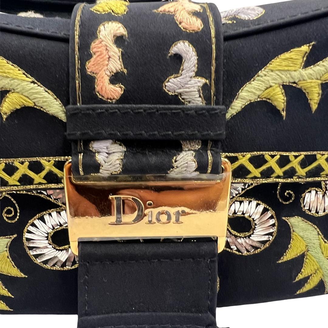 CHRISTIAN DIOR Borsa pochette ricamata a fiori