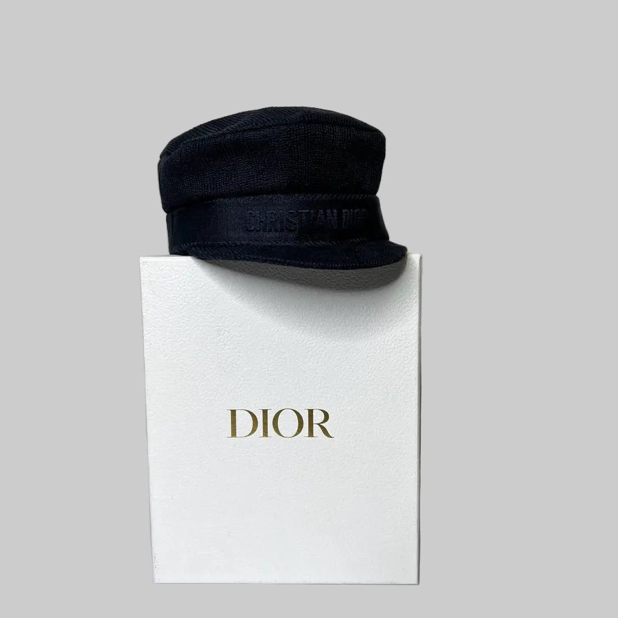 CHRISTIAN DIOR cappello marinaio blu con logo centrale