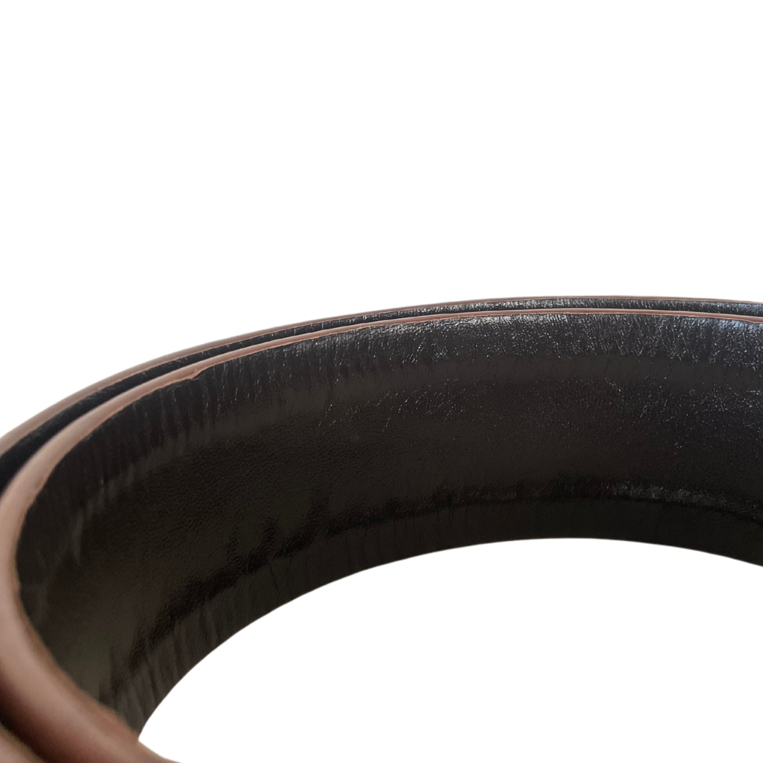 Cintura in pelle marrone
