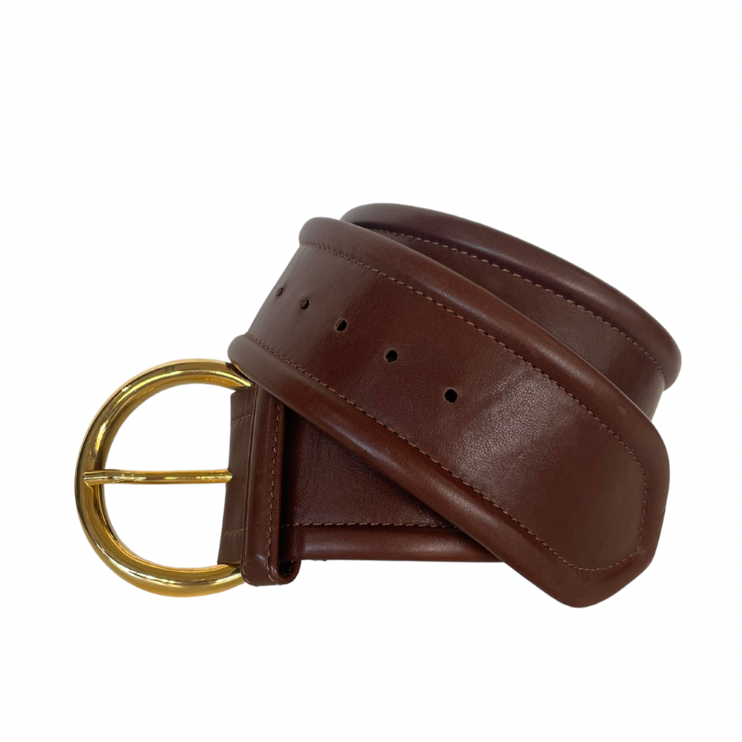 Cintura in pelle marrone