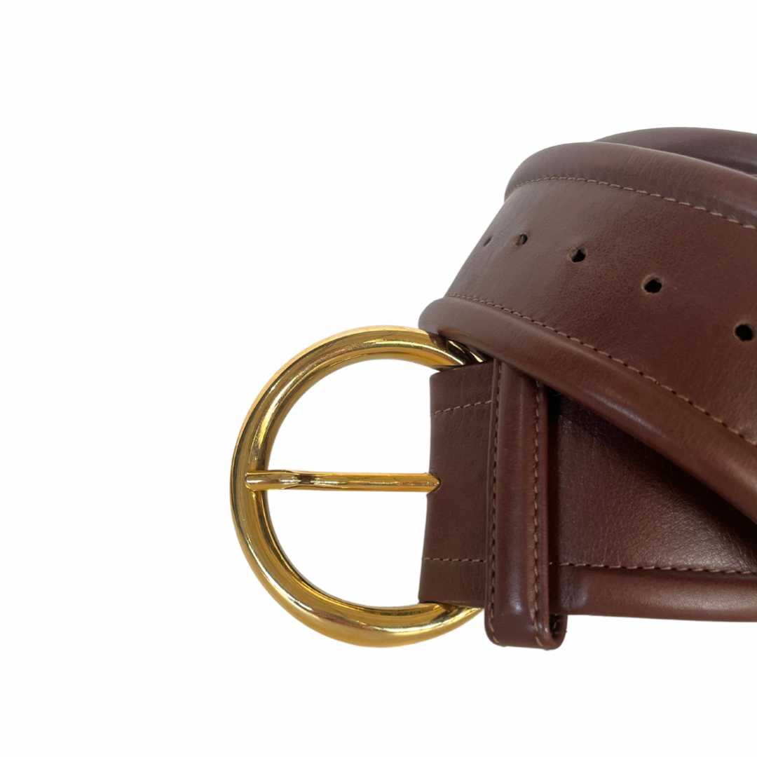 Cintura in pelle marrone