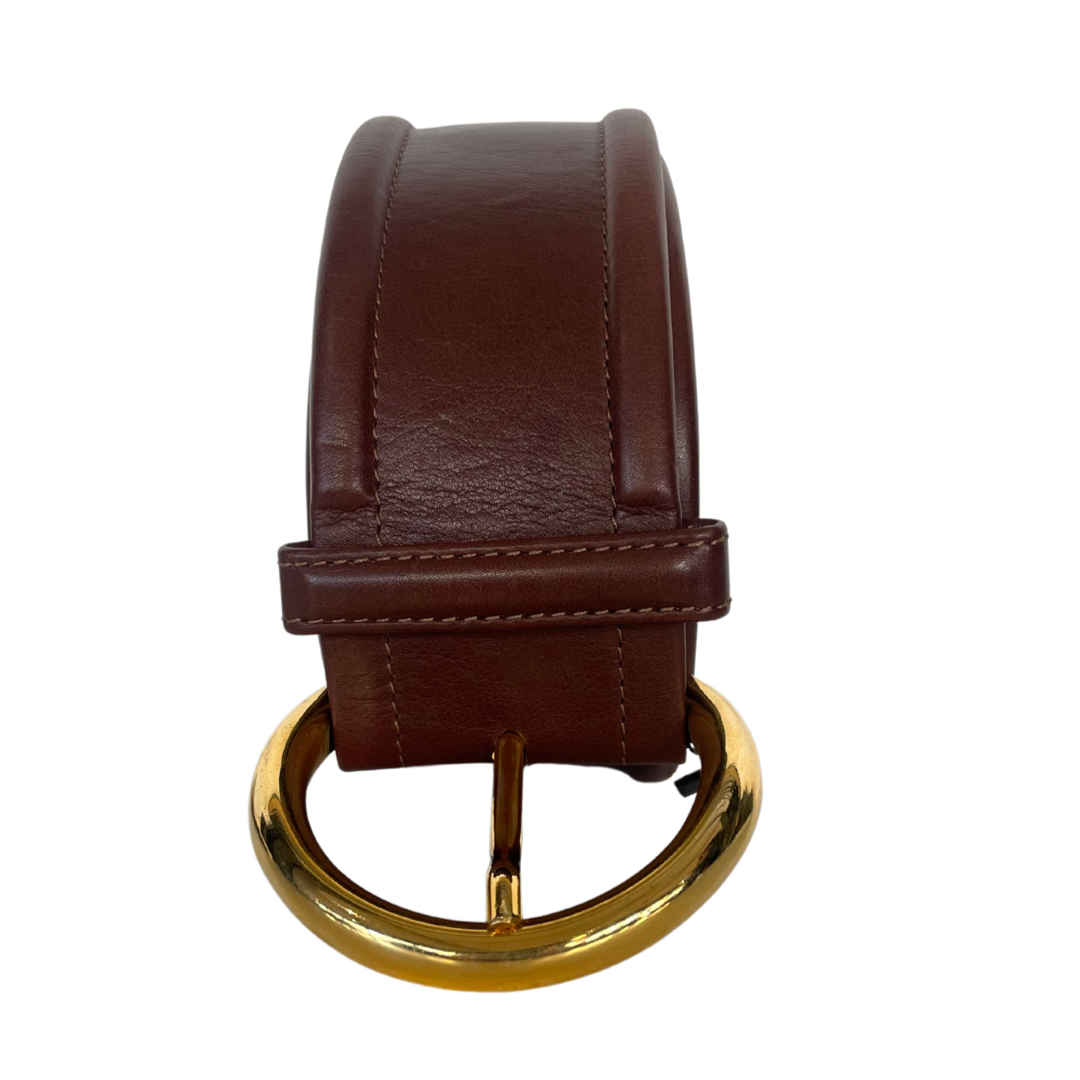 Cintura in pelle marrone