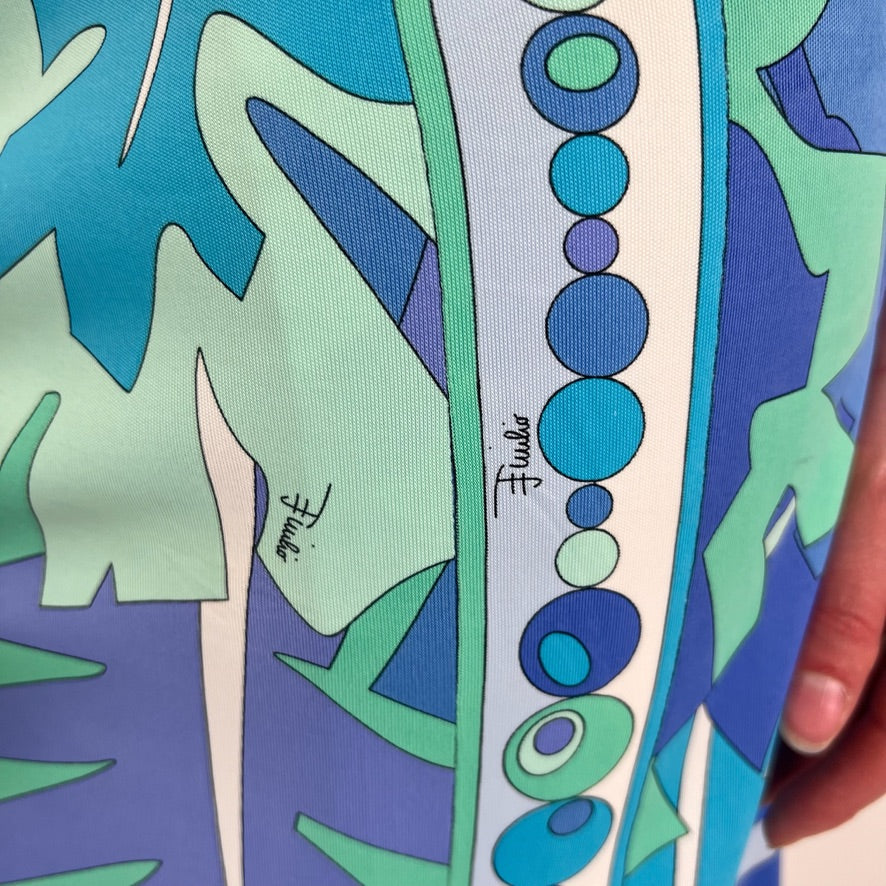 EMILIO PUCCI Gonna tubino fantasia azzurra