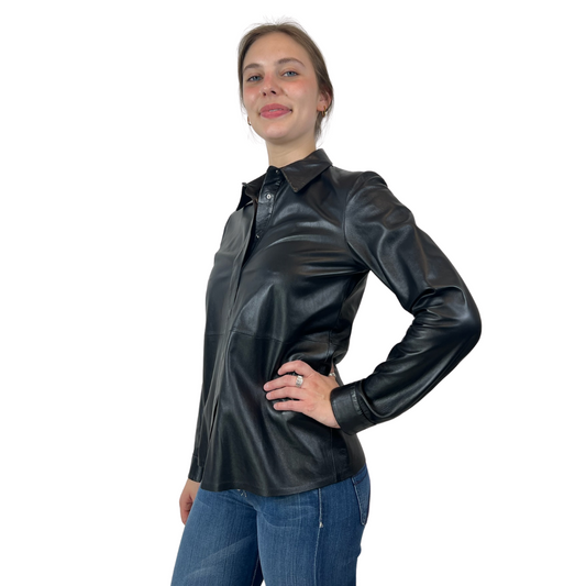 DESA COLLECTION Giacca camicia in nappa di pelle