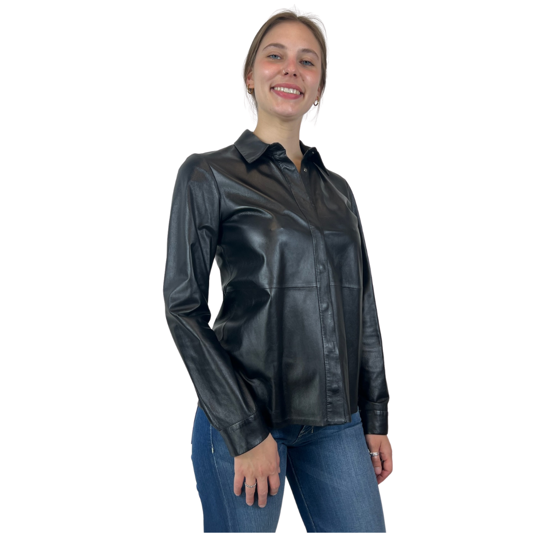DESA COLLECTION Giacca camicia in nappa di pelle