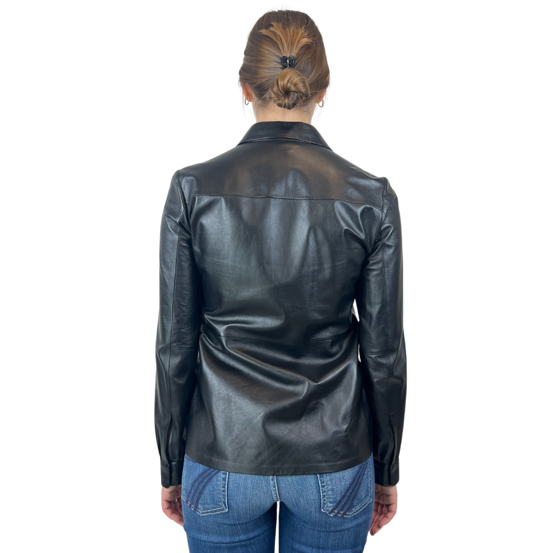 DESA COLLECTION Giacca camicia in nappa di pelle