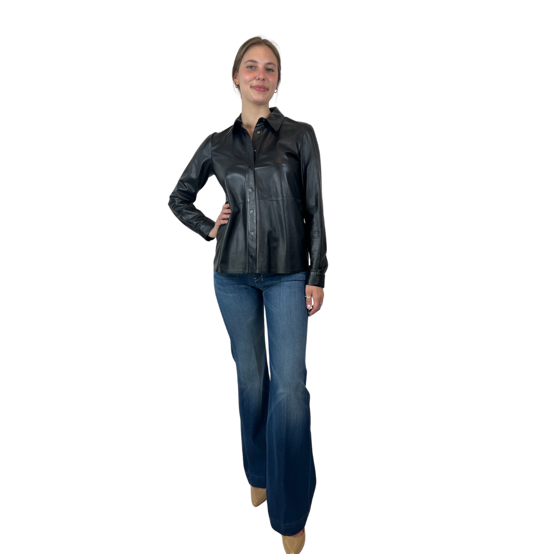 DESA COLLECTION Giacca camicia in nappa di pelle