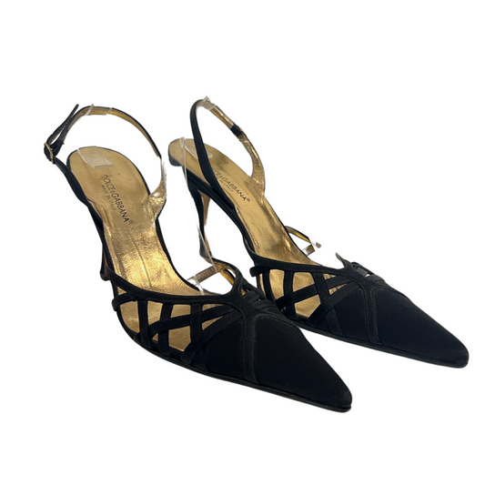 DOLCE & GABBANA Scarpa decolté in raso nero