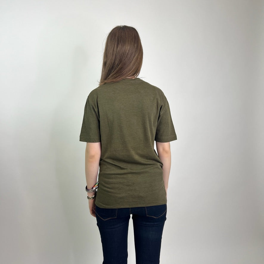 DSQUARED T-shirt verde militare stampa animali