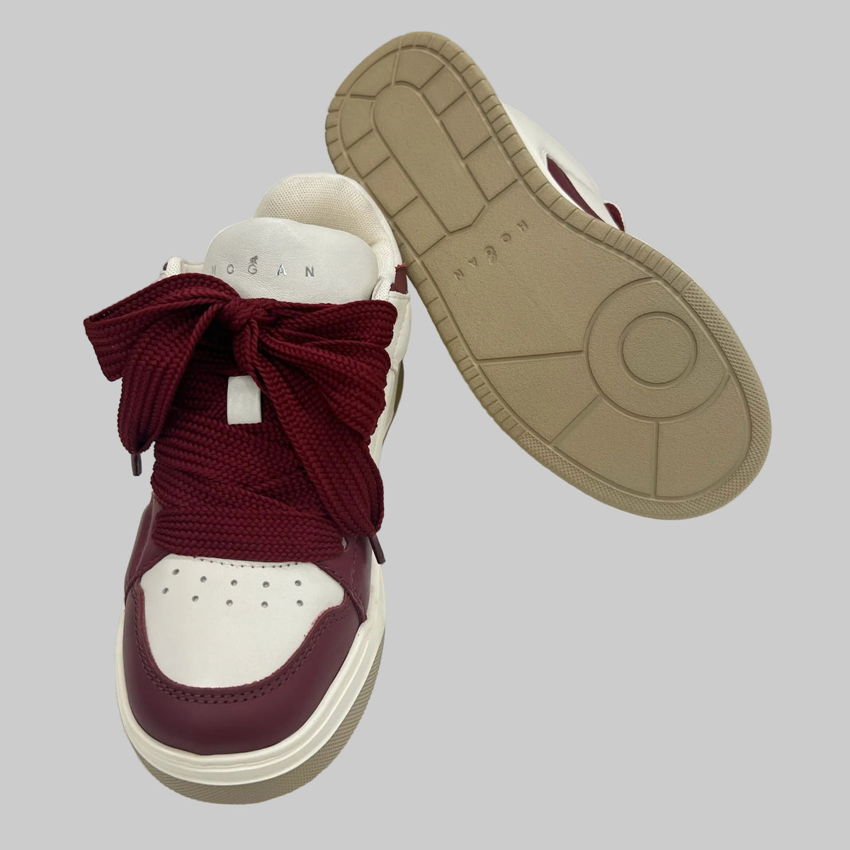 HOGAN Scarpe sneakers bianco e bordeaux