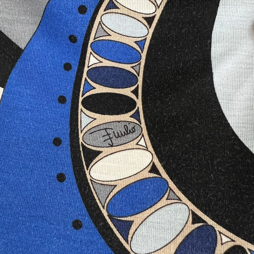 EMILIO PUCCI Top a fantasia blu e azzurra