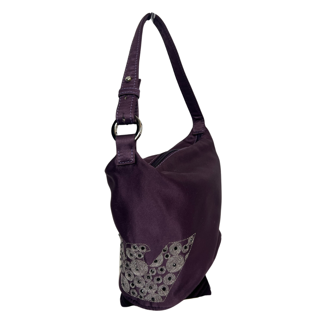EMPORIO ARMANI Borsa in satin viola prugna