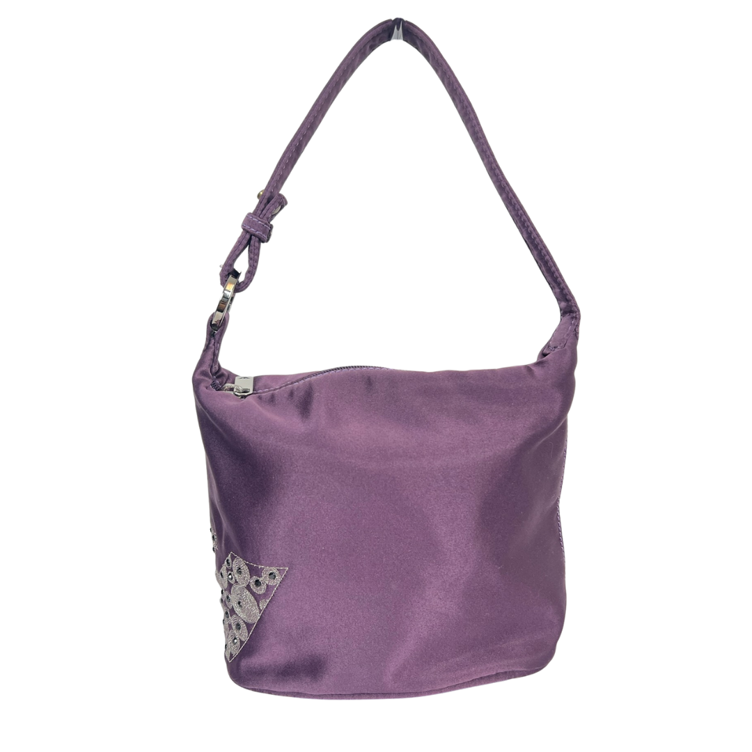 EMPORIO ARMANI Borsa in satin viola prugna