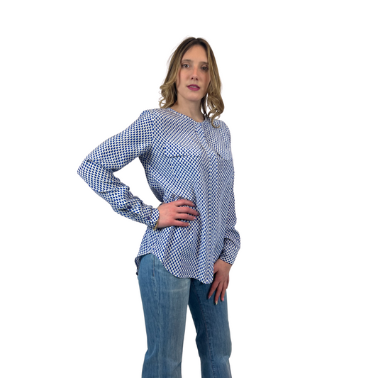 EQUIPEMENT Camicia in seta con gocce blu