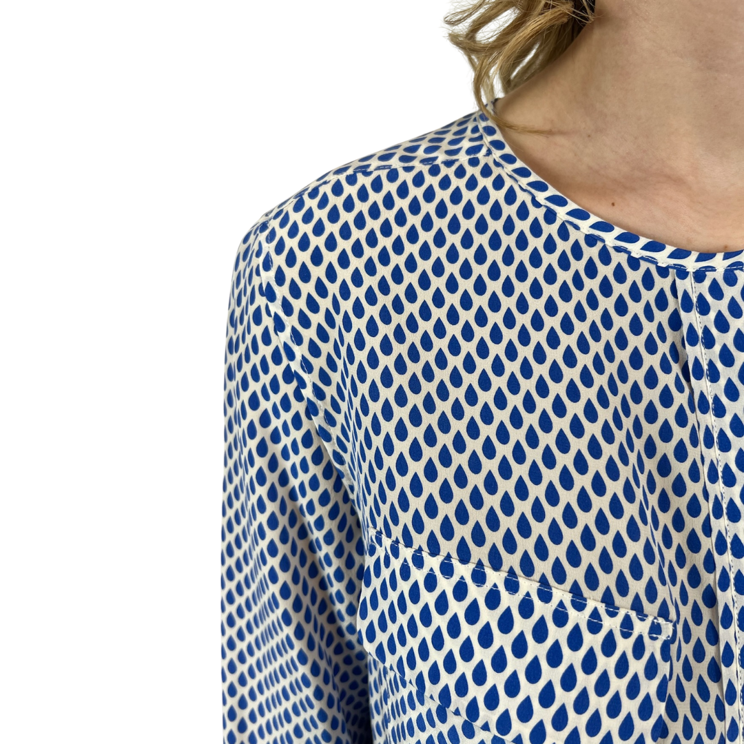 EQUIPEMENT Camicia in seta con gocce blu