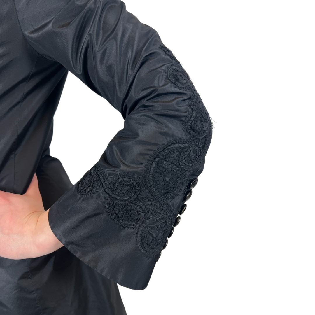 ERMANNO SCERVINO Soprabito in seta nero con ricami