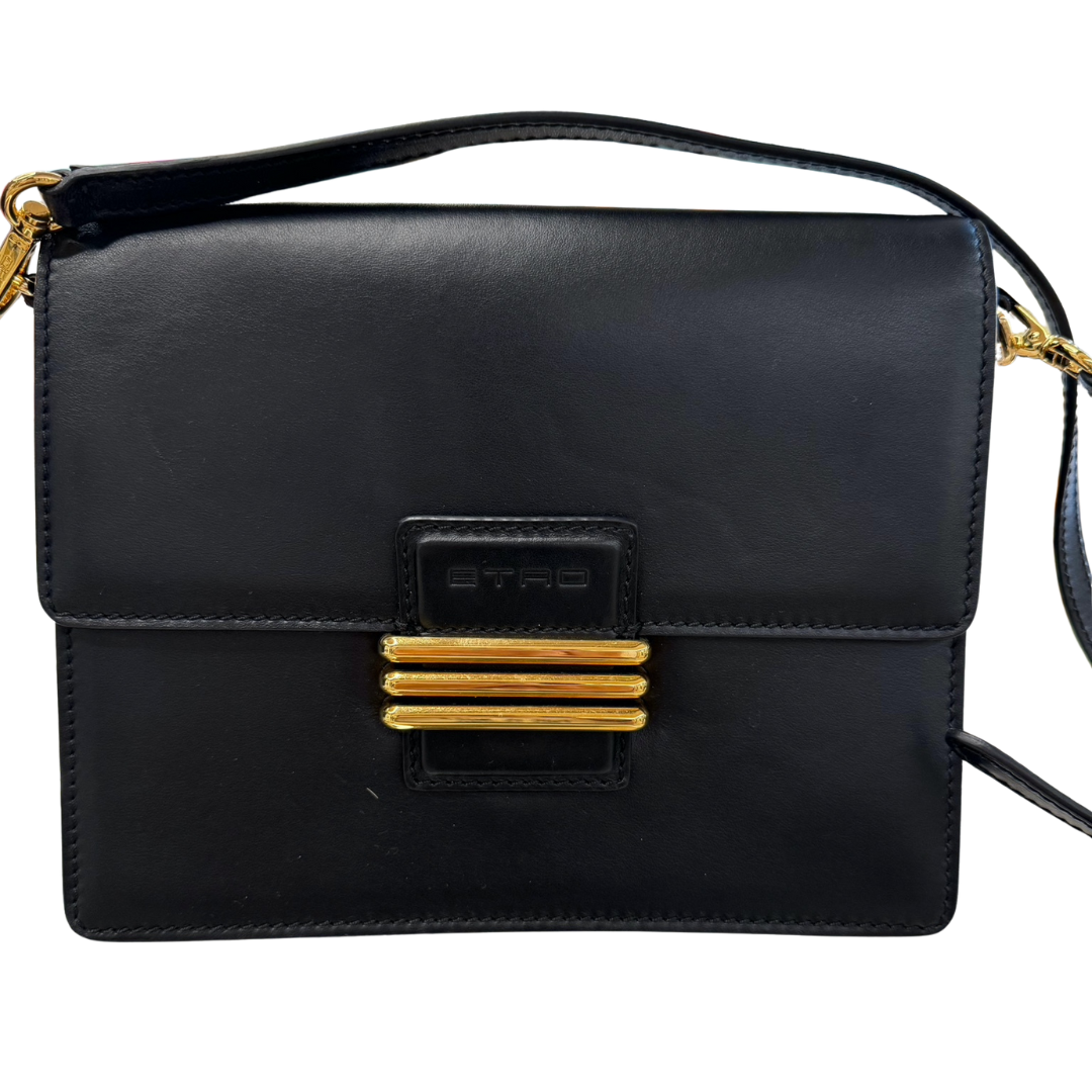 ETRO Borsa in pelle nera Rainbow Bag
