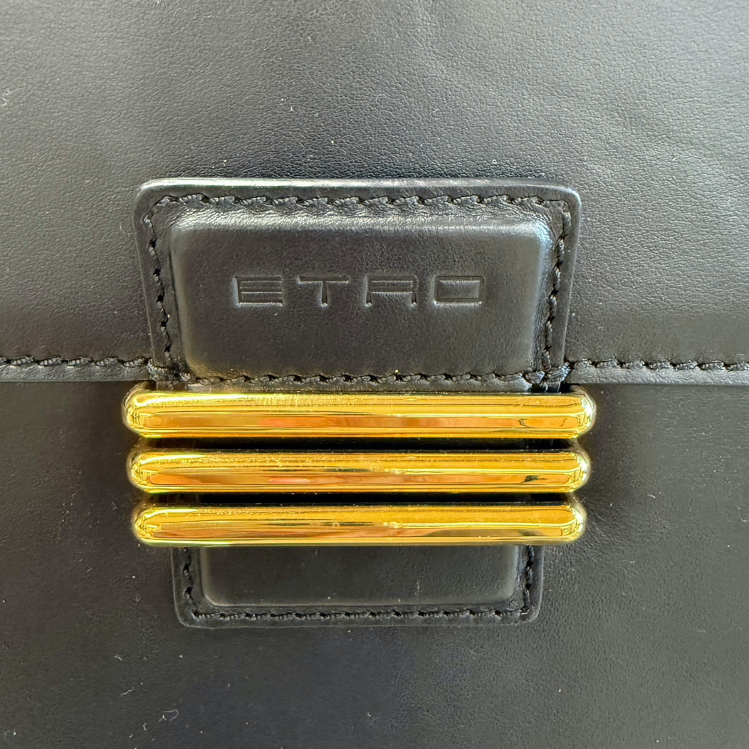 ETRO Borsa in pelle nera Rainbow Bag