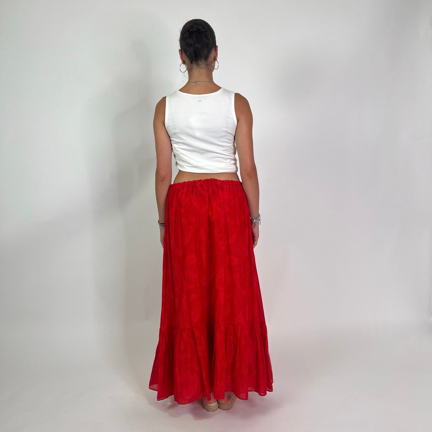 ETRO Gonna lunga rossa con fantasia