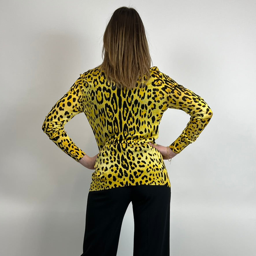 DOLCE & GABBANA Cardigan maculato giallo e nero