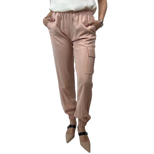 FORTE DEI MARMI COUTURE Pantaloni cargo rosa cipria