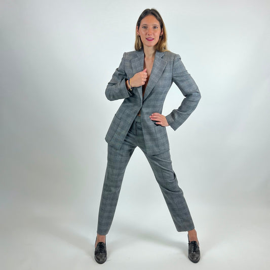 GIORGIO ARMANI Tailleur in prince de galles grigio