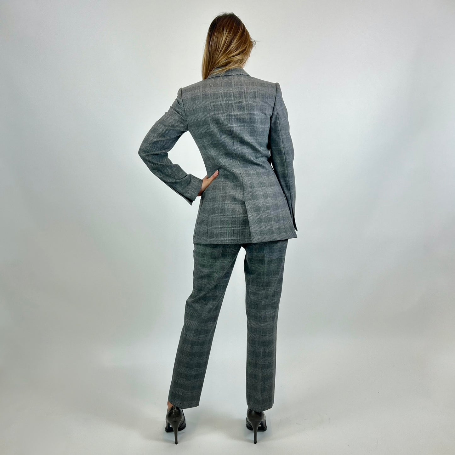 GIORGIO ARMANI Tailleur in prince de galles grigio