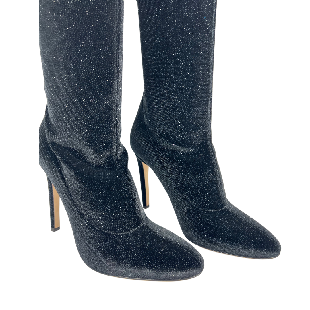 GIUSEPPE ZANOTTI DESIGN Stivale cuissard nero glitterato