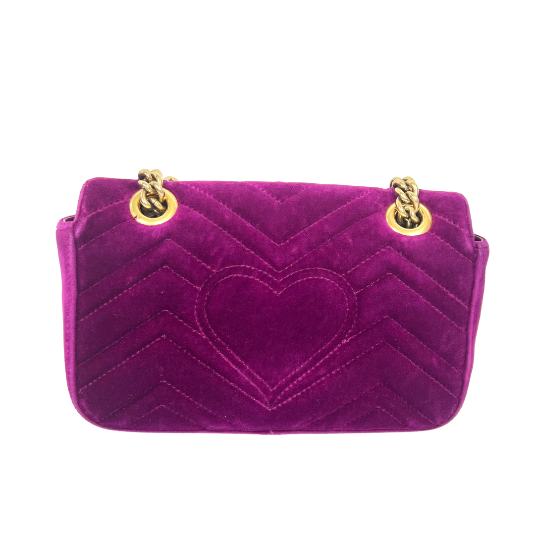 GUCCI Borsa Marmont velvet mini ciclamino