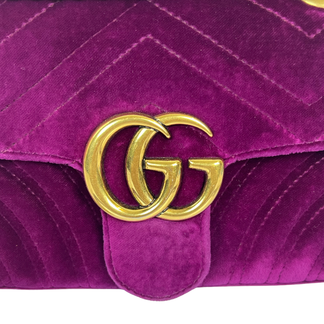 GUCCI Borsa Marmont velvet mini ciclamino