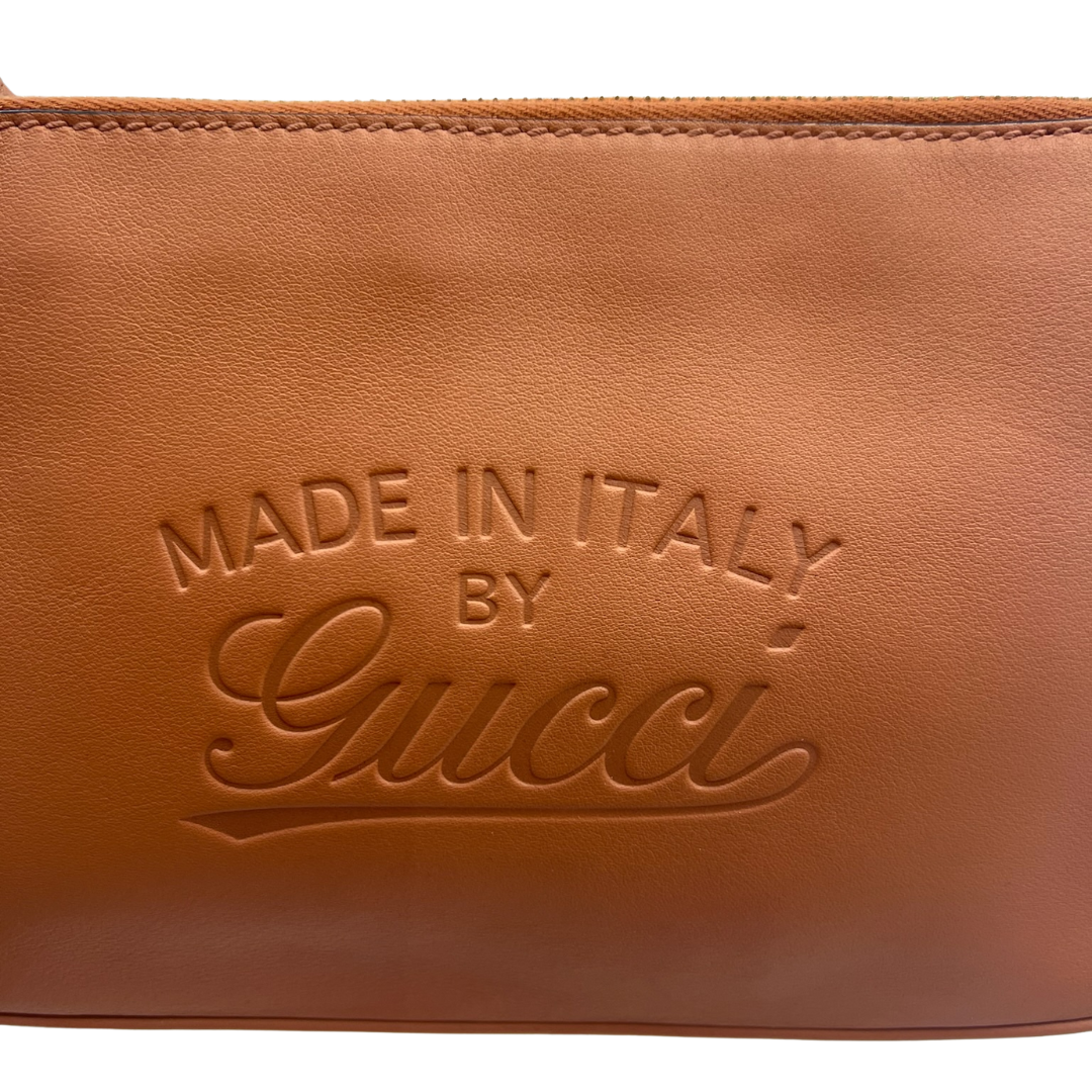 GUCCI Borsa pochette piatta color cipria