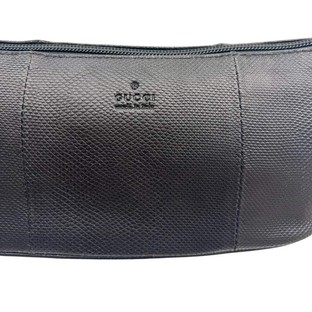 GUCCI Borsa pochette rettangolare in pelle nera