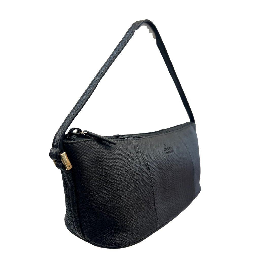 GUCCI Borsa pochette rettangolare in pelle nera