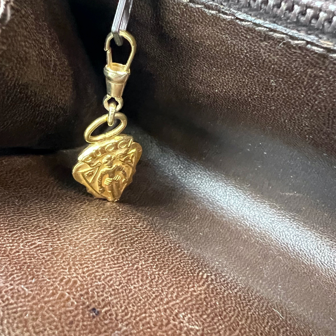 GUCCI Borsa pochette vintage in pelle pregiata marrone