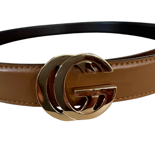 GUCCI Cintura in pelle color cammello