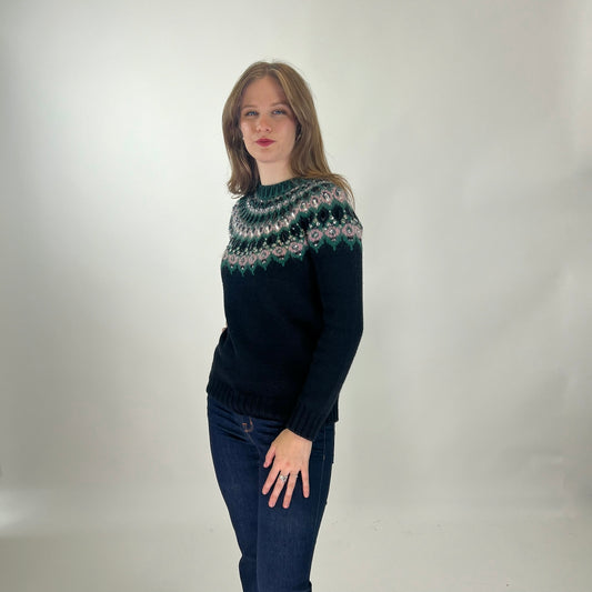 GUCCI Pull in cashmere nero con ricami