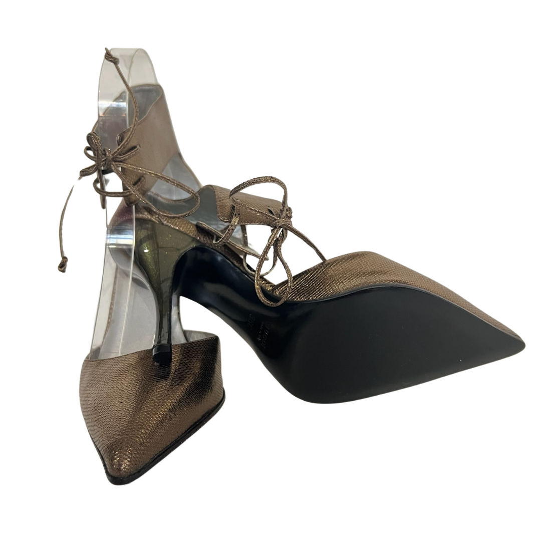 GUCCI Scarpa decolté in pelle color bronzo