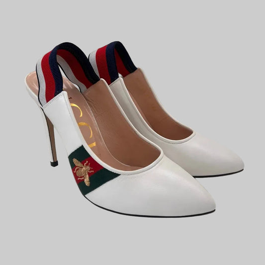 GUCCI Scarpe Slinback Sylvie bianche